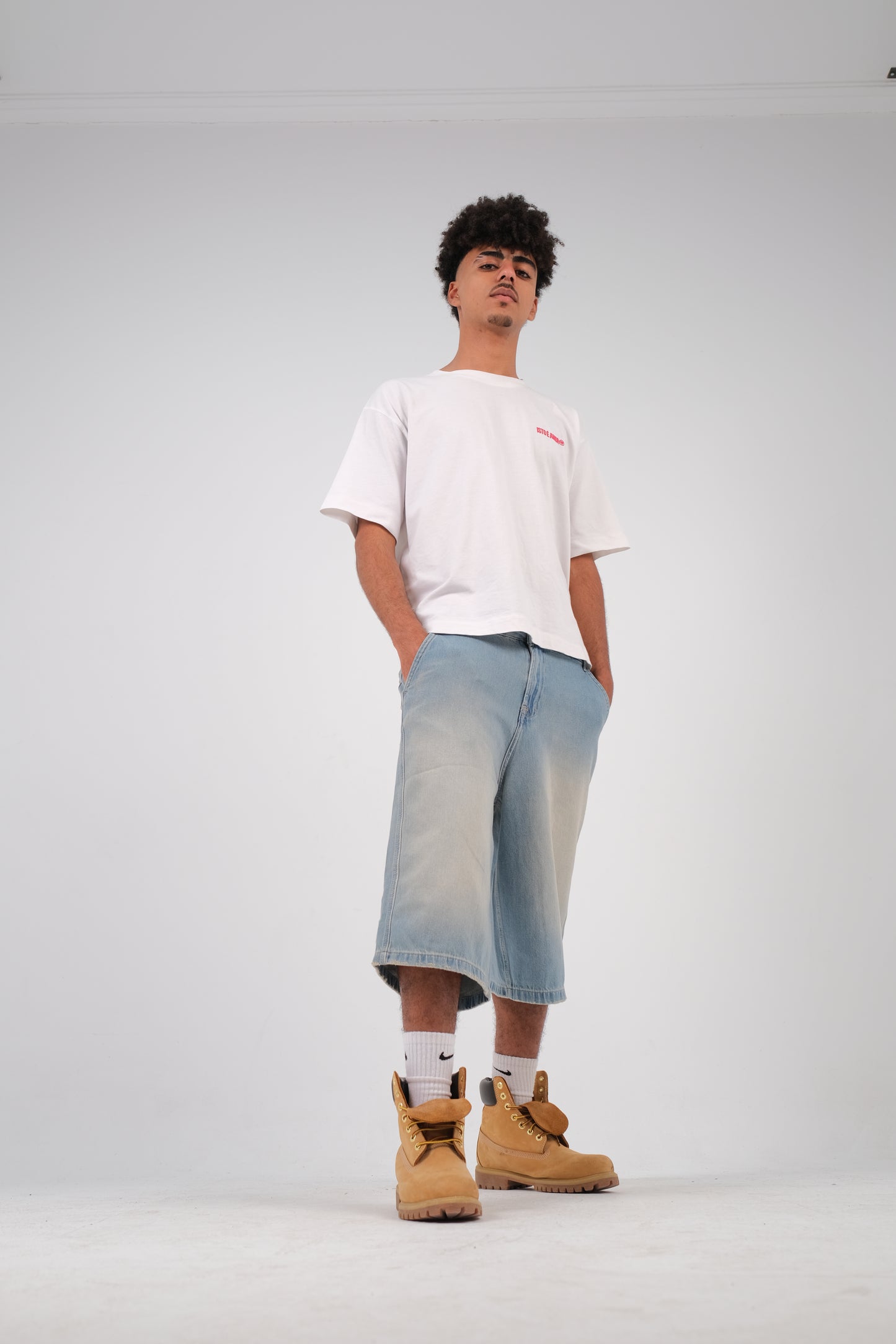 SKATER FIT DENIM SHORTS